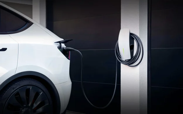 tesla wall connector charging car